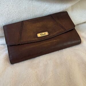 Fossil Vintage Leather Organizer Big Wallet Brown SL2450 – Dark Academia & boho